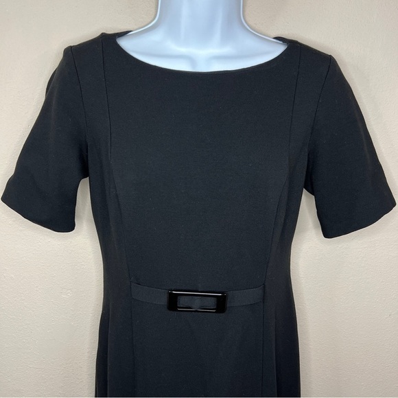 Size 2 Classiques Entier Classic Black Dress Stretch Sheath Event Party Cocktail - Picture 3 of 11